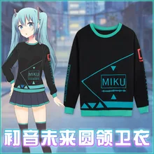 Раннее раннее Примечание футболка V+ impression Miku индивидуальность женщин с длинным рукавом T-shi капюшоном Hatsune худи с Мику свитшоты