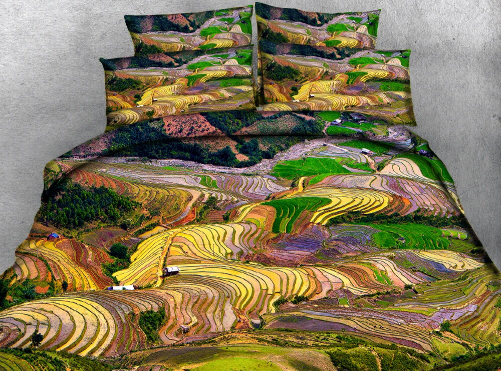 

Overlooking a terraced view 3d effect photo bed linen can be customized photo pattern