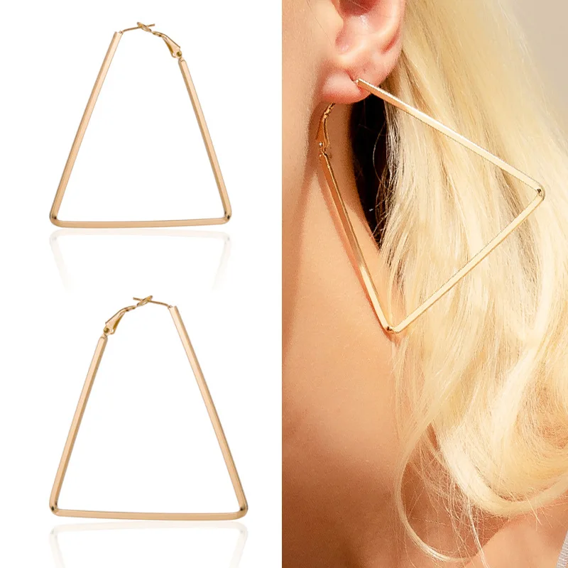 

EK366 New Fashion Geometric Big Triangle Stud Earrings For Women Wedding Personality Statement Punk Party Jewelry Gift Brincos