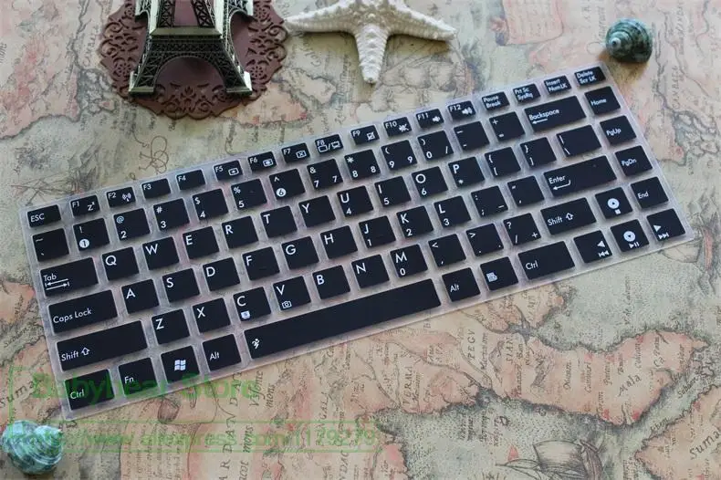 Чехол для клавиатуры ноутбука кожаный силикон для Asus Q400A Y481C Y483Ld Pro8Fj Pro4Js G46V D452C E452Cp N46 E402M E403Sa - Цвет: black