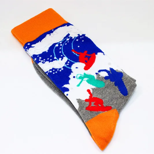 Fashion cotton fashion hip hop men's socks trend Harajuku shark tiger flamingo skateboard happy socks men's Christmas gift socks