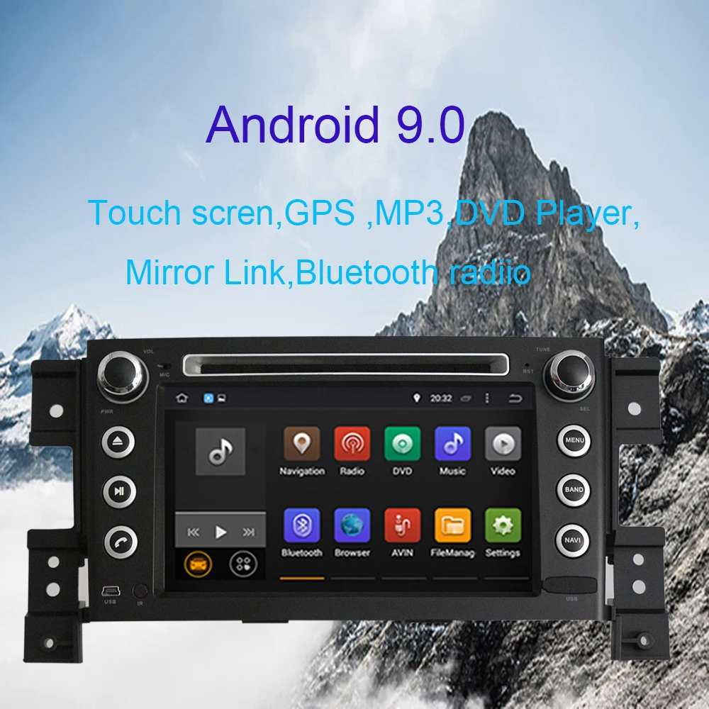 Sale Android 9.0 Octa Core 4GB RAM Car Multimedia Player with GPS Navigation For Suzuki Grand Vitara 2005-2015 Car Radio Stereo WIFI 0