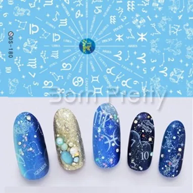 

1 sheet Zodiac Nail Art Water Decals Transfer Stickers Constellations Numbers Pattern #20072