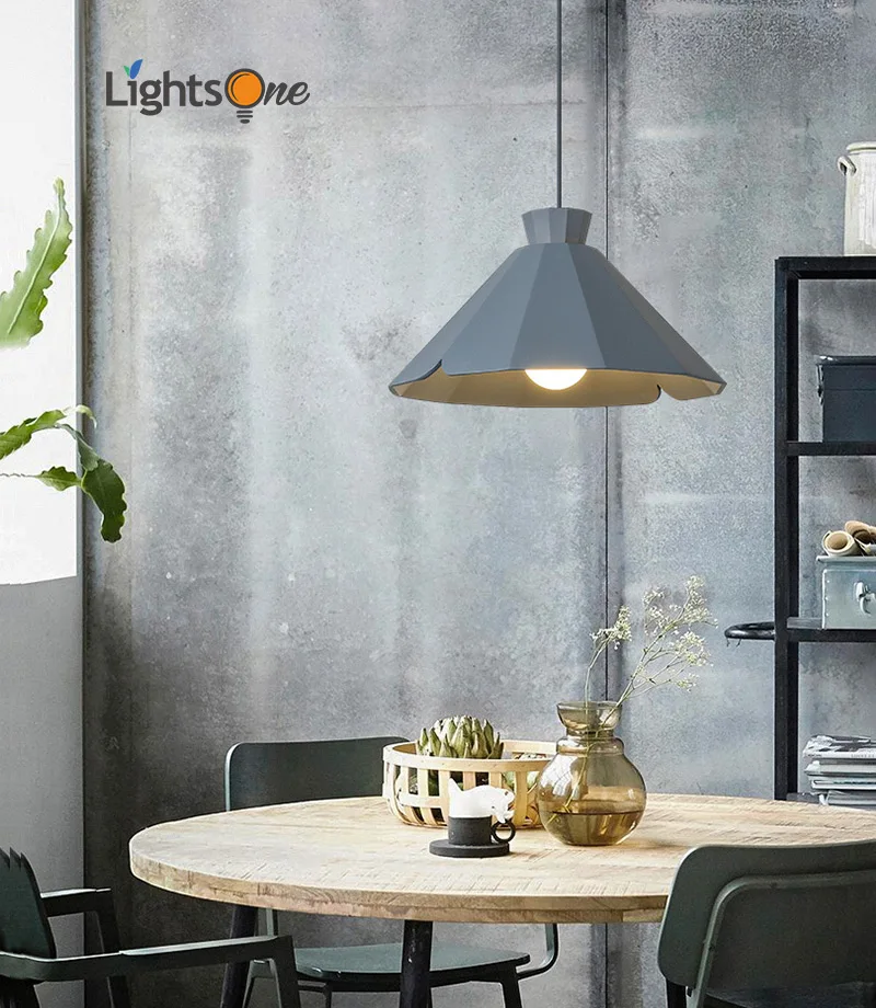

Nordic lotus leaf pendant light personality creative restaurant bedroom simple single head resin art restaurant light