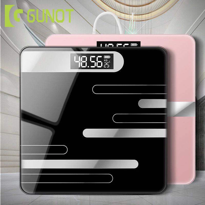

GUNOT Bathroom Scale USB Charging Scientific Smart LCD Display Smart Household Electronic Digital Body Fat Weighing Scale