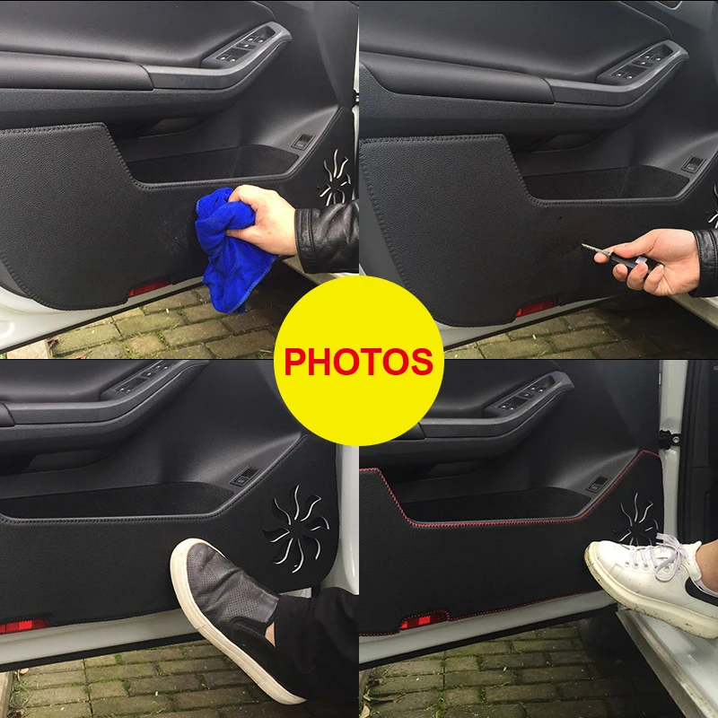 Подходит VW Polo Passat Golf Touran Tiguan Scirocco Жук Дверные анти удар коврик двери защиты мат