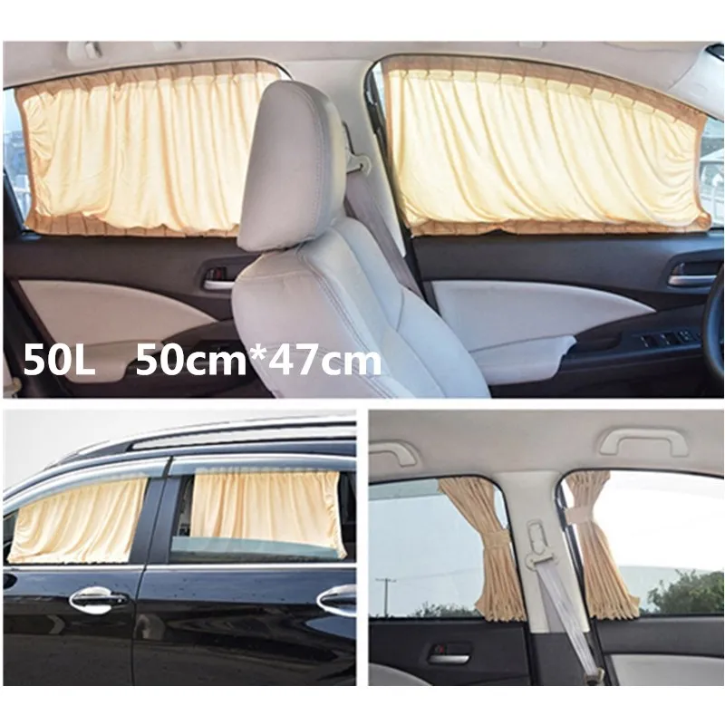 2pcs NEW 50L window foils & solar protection Car Side Window Sunshade Elastic cord Curtains 50*47cm Auto Sun Visor Blinds