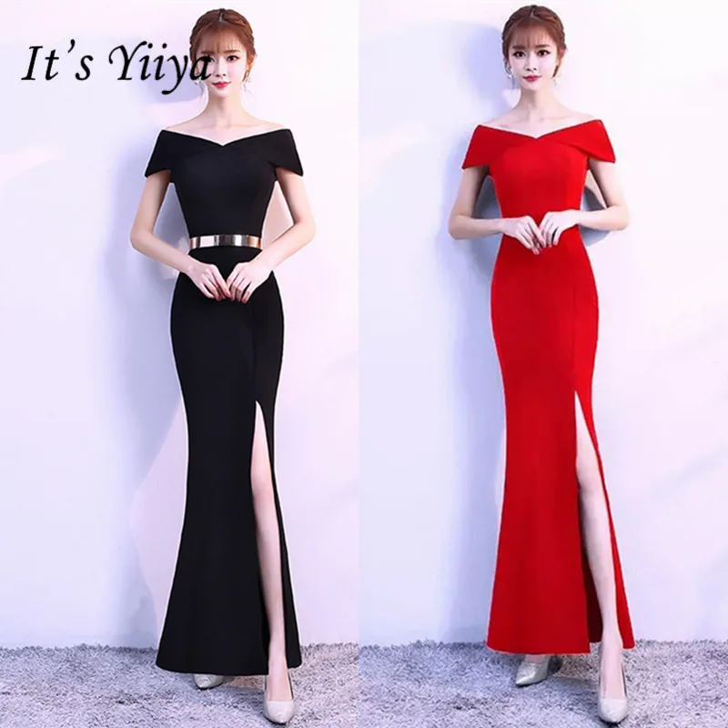 

Sleeveless Prom dress Sexy Boat neck Fashion Trumpet floor-length long dress Cheap Zipper back Mermaid party evening dress C027