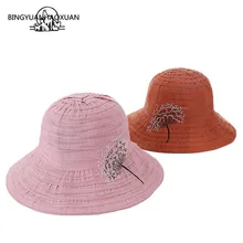 Женская панама, Одуванчик, вышивка, зимние шапки, корейская мода, Рыбацкая шляпа, рыбалка, хлопок, шляпы от солнца,, аксессуары