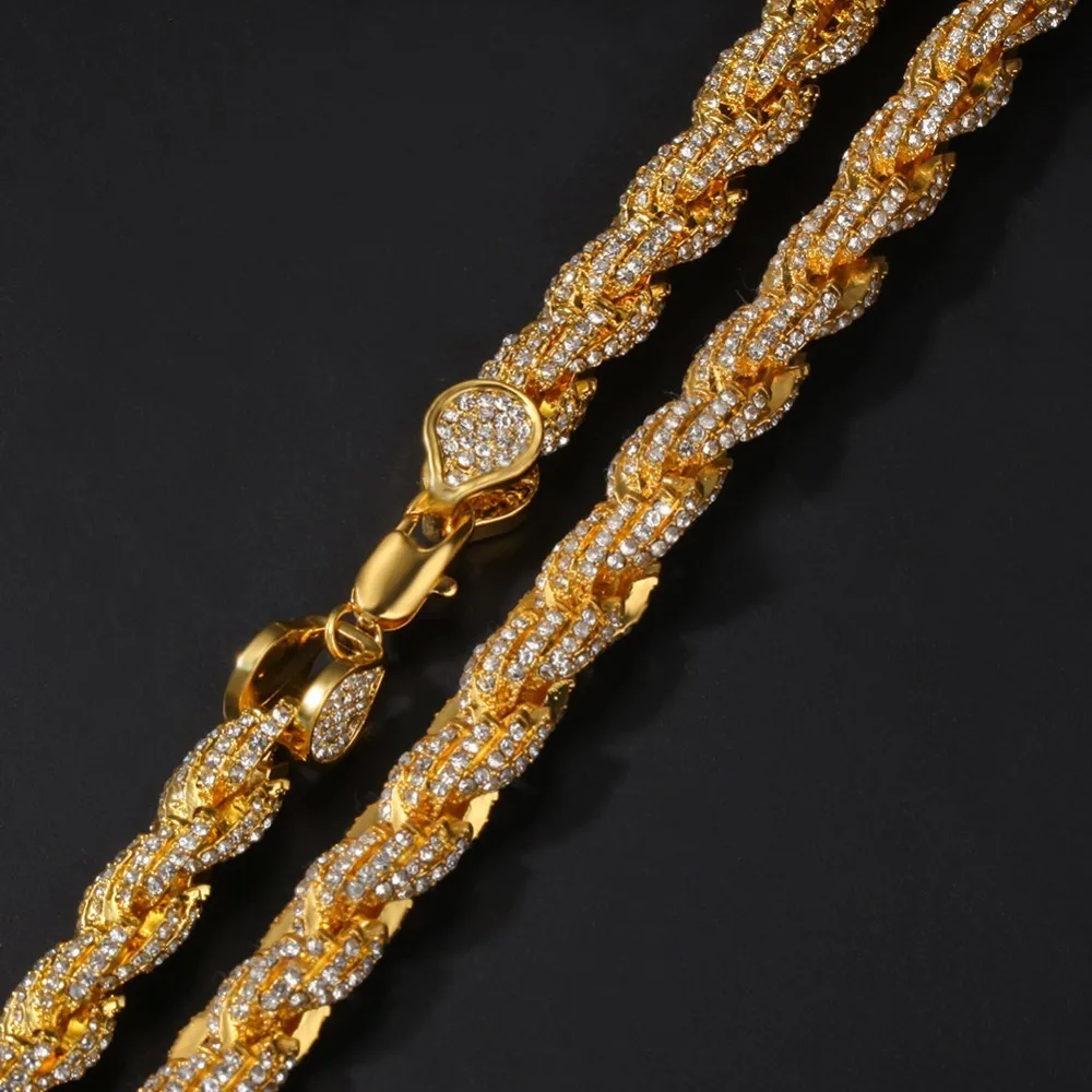 UWIN NE+BA 9mm Rope Chain Necklaces& Bracelets Full Iced Out Rhinestones Bling Biling 7/8/9inch Fashion Hiphop Jewelry