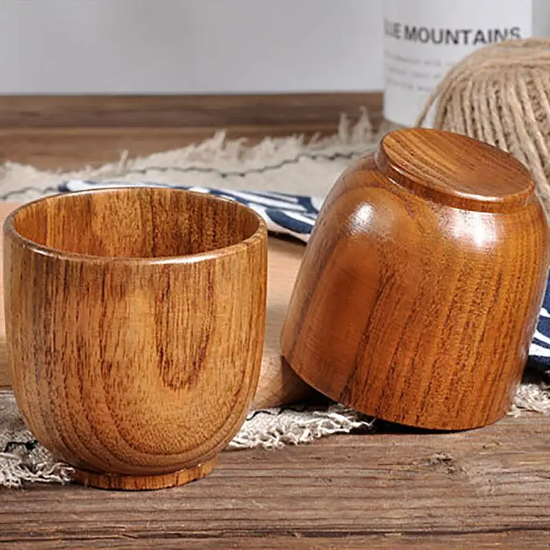 

Japanese Natural Jujube Wooden Small Teacup Coffee Milk Cup Home Drinkware Beer Cups