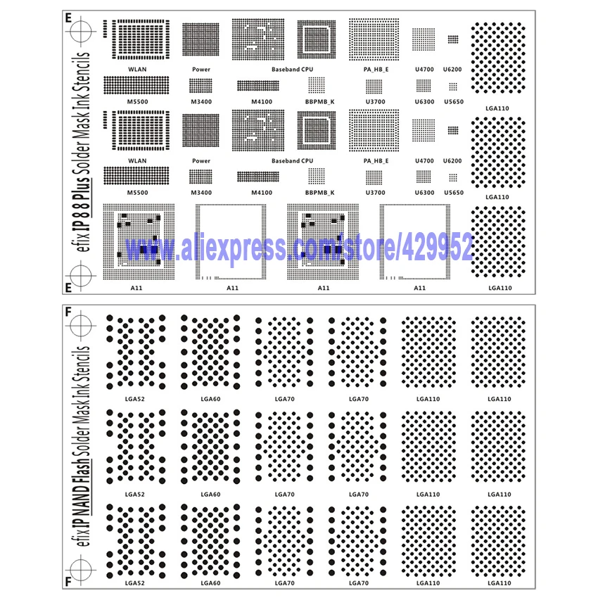 Efix Горячая микросхема IP BGA паяльная маска чернил инструмент для трафаретов наборы для ремонта iPhone iPad NAND A11 A10 A9 A8 плата для реболлинга