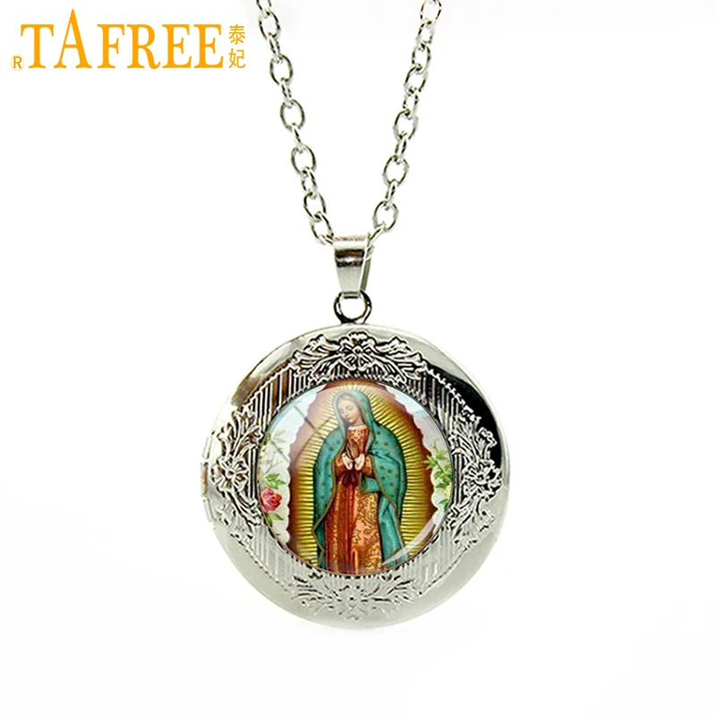 TAFREE Our Lady of Guadalupe pendant Virgin Mary Religious Catholic Glass dome locket necklace jewelry for women men charm N358|locket necklace|necklace jewelryjewelry for women - AliExpress