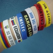 Пользовательские Orange одноцветное Силиконовый браслет черный логотип или текст, напечатанный Дешевые резинкой браслет 100 шт./лот