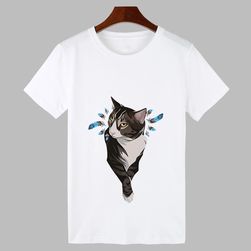 

2019 New summer cat looking out side Printed t shirt Women Funny t-shirt Lady Girl Top Tee Hipster interesting tshirt clothing