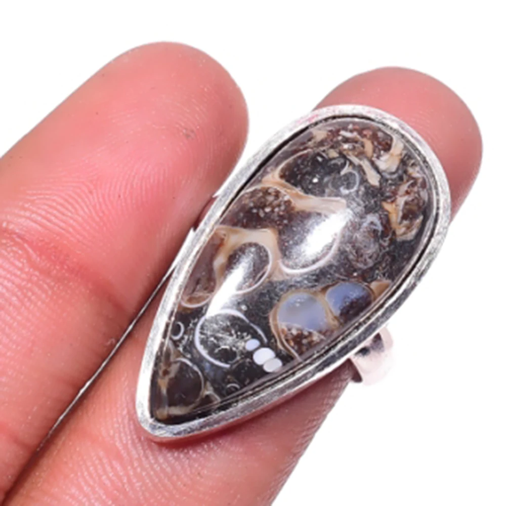 

Turtella Jaspers Ring Silver Overlay over Copper, USA Size 7 , R4628