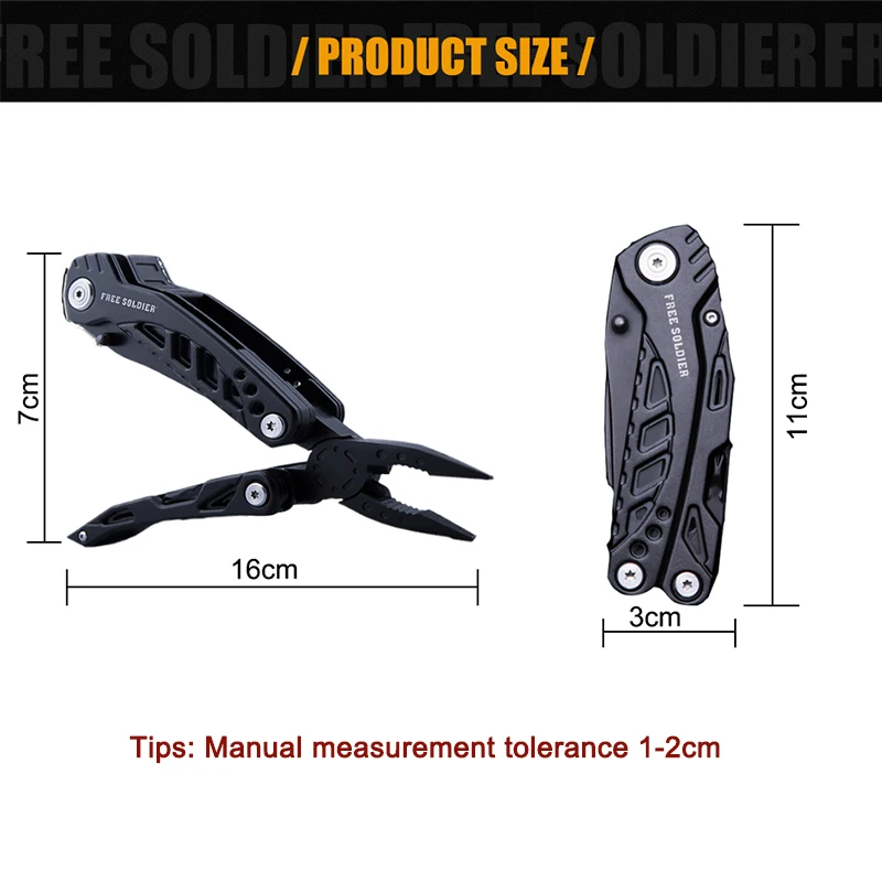 FREE SOLDIER outdoor sports tactical multifunctional folding combination EDC knife tool for survival camping