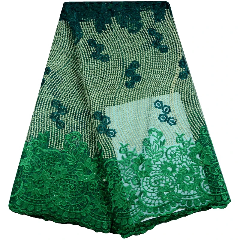 2017 новейшие зеленые Тюлевое французское кружево Материал Высокое качество Французский Тюлевая кружевная ткань в африканском стиле ткань