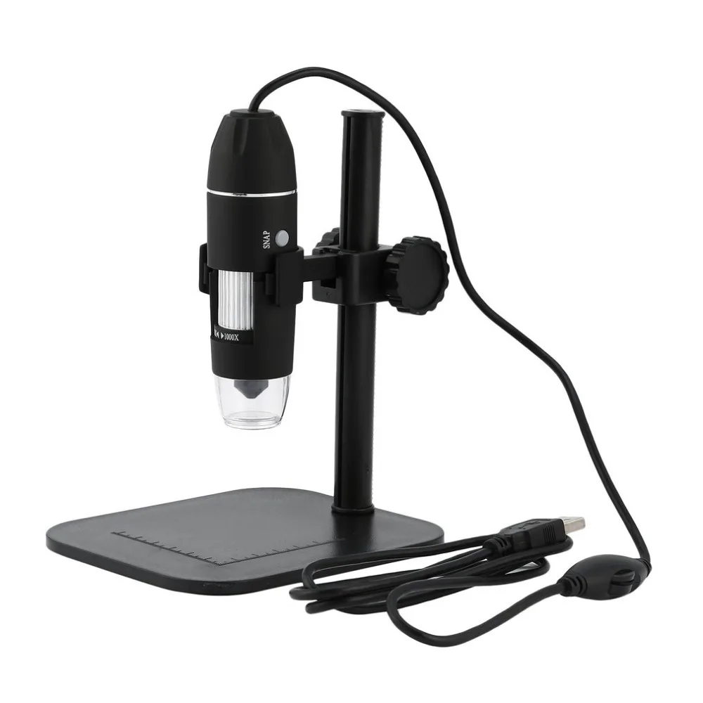 

Portable USB Digital Microscope 0-1000x Magnification 8-LED Mini Microscope Endoscope Camera Magnifier with Stand