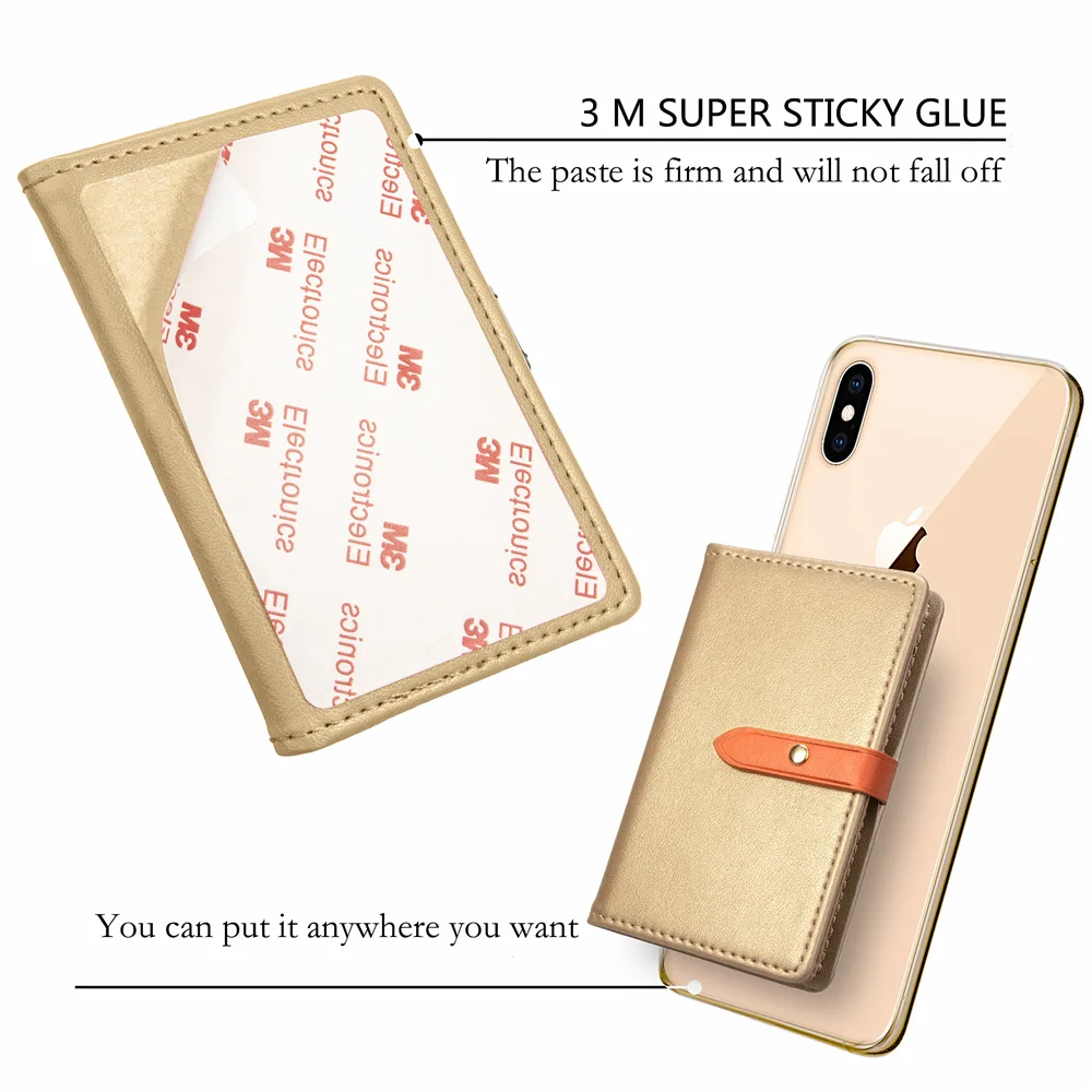 

phone Card Clamp Mobile Creative Bracket with Credit Card Set Mobile Card Package PU wallet for credit cards
