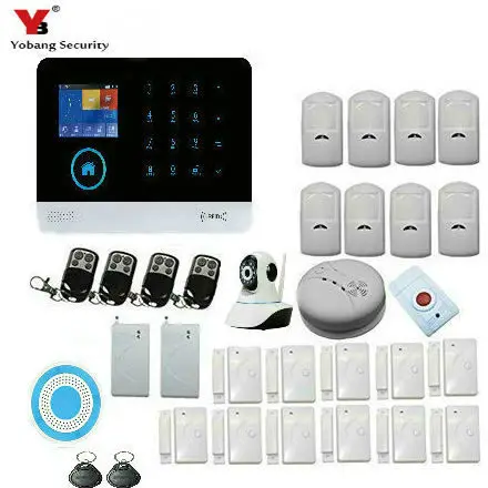 

Yobang Security Wireless WIFI&GSM Home Smart Alarm With Wireless indoor Siren PIR Motion Sensor Smoke Fire Detector Door Sensor