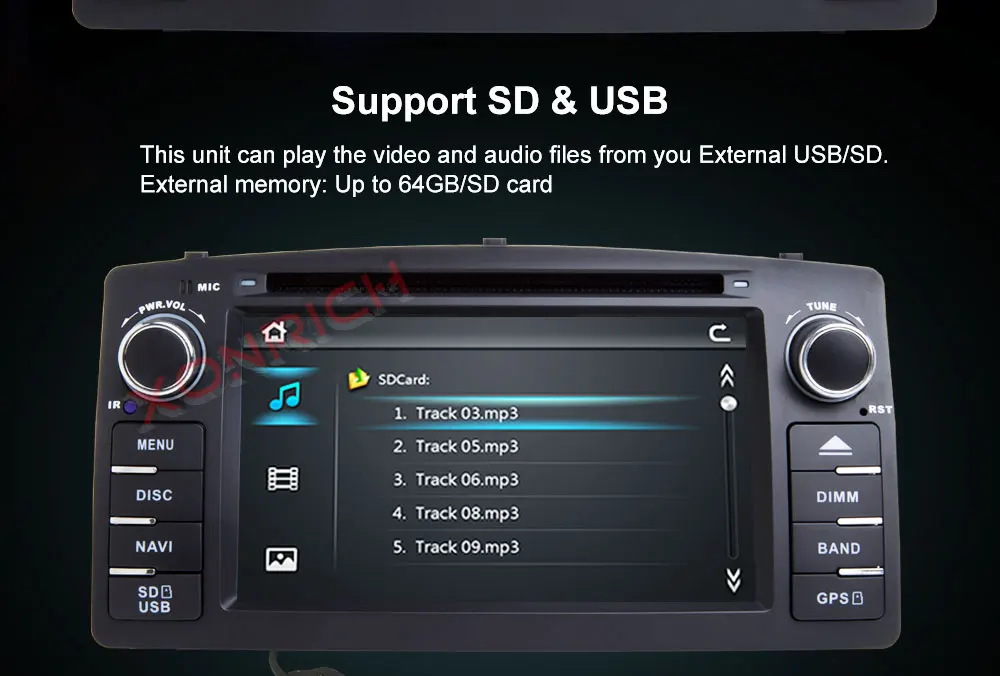 Best 2 Din Car DVD Player GPS Radio Multimedia For Toyota Corolla E120 BYD F3 2000 2005 2006  Head Unit Stereo Navigation Audio 5