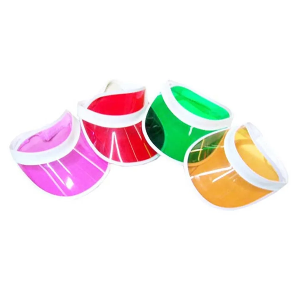 

DHL/EMS 48pcs/lot 2015 new hats neon sun visors cap plastic visor summer hat pub mix colors fits most unisex leather casual