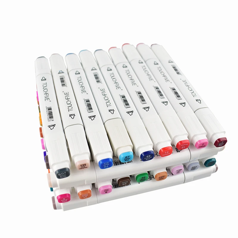 TouchFive маркер ручка набор 40/60/80/168 Цвет анимация маркер для рисования с двумя головками рисунок художественная кисть ручки на спиртовой основе с 6 подарки