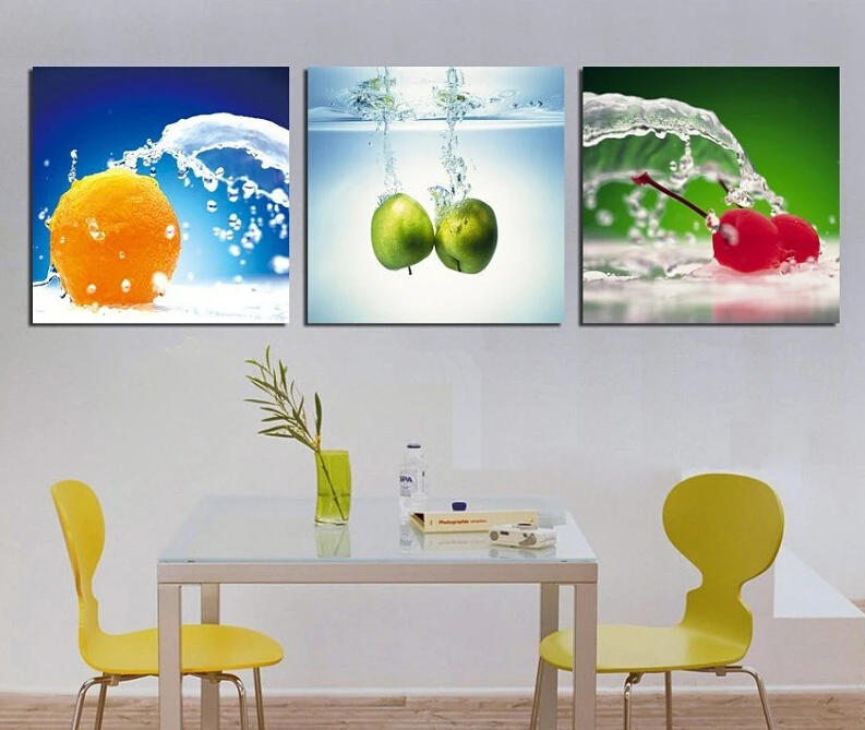 Framed 3Panels Free shipping Picture Painting Modern Canvas Paint best still life oil paintings Art Wall Orange apple cherry | Дом и сад