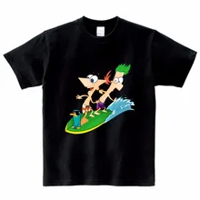 Новинка года; детская маскарадная футболка «Финес и Ферб» топы для мальчиков и девочек; футболка с короткими рукавами и принтом; MJ