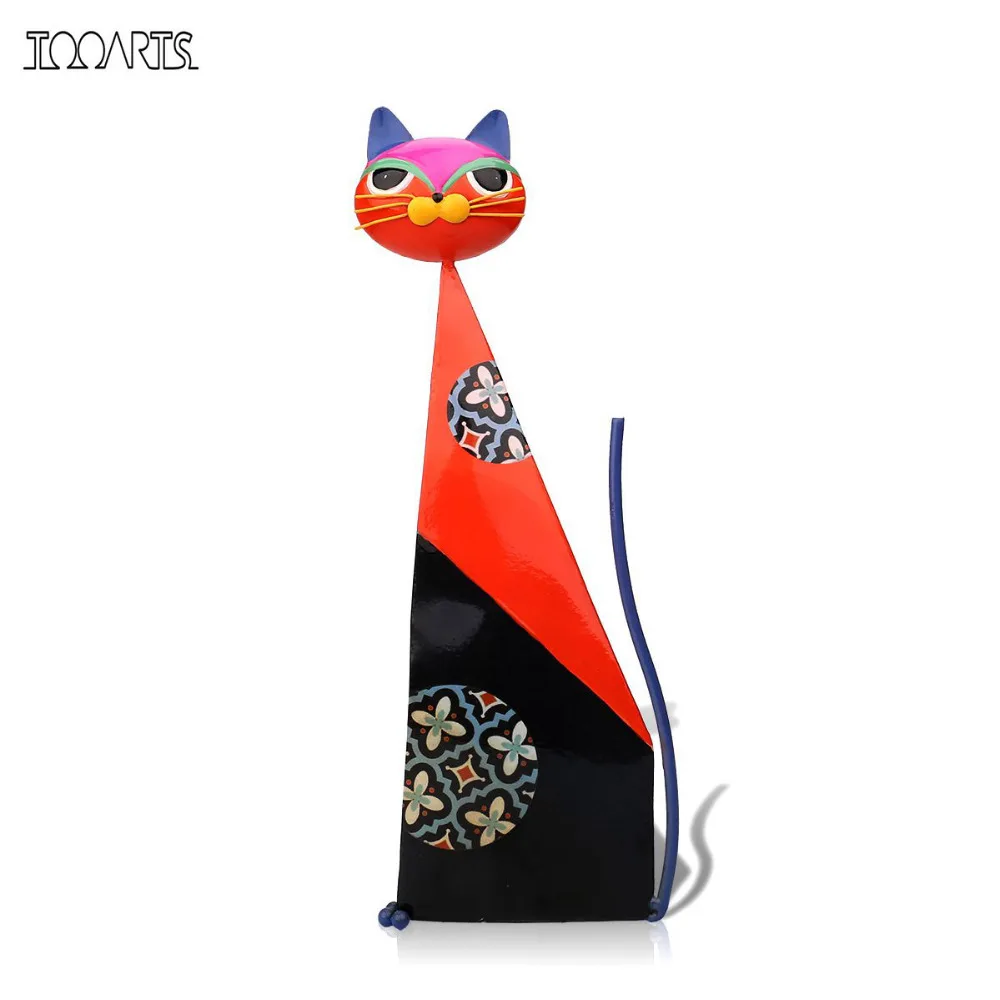 

Tooarts Metal sculpture Fortune cat sculpture (Red) Home furnishing articles Handicrafts Modern Sculpture