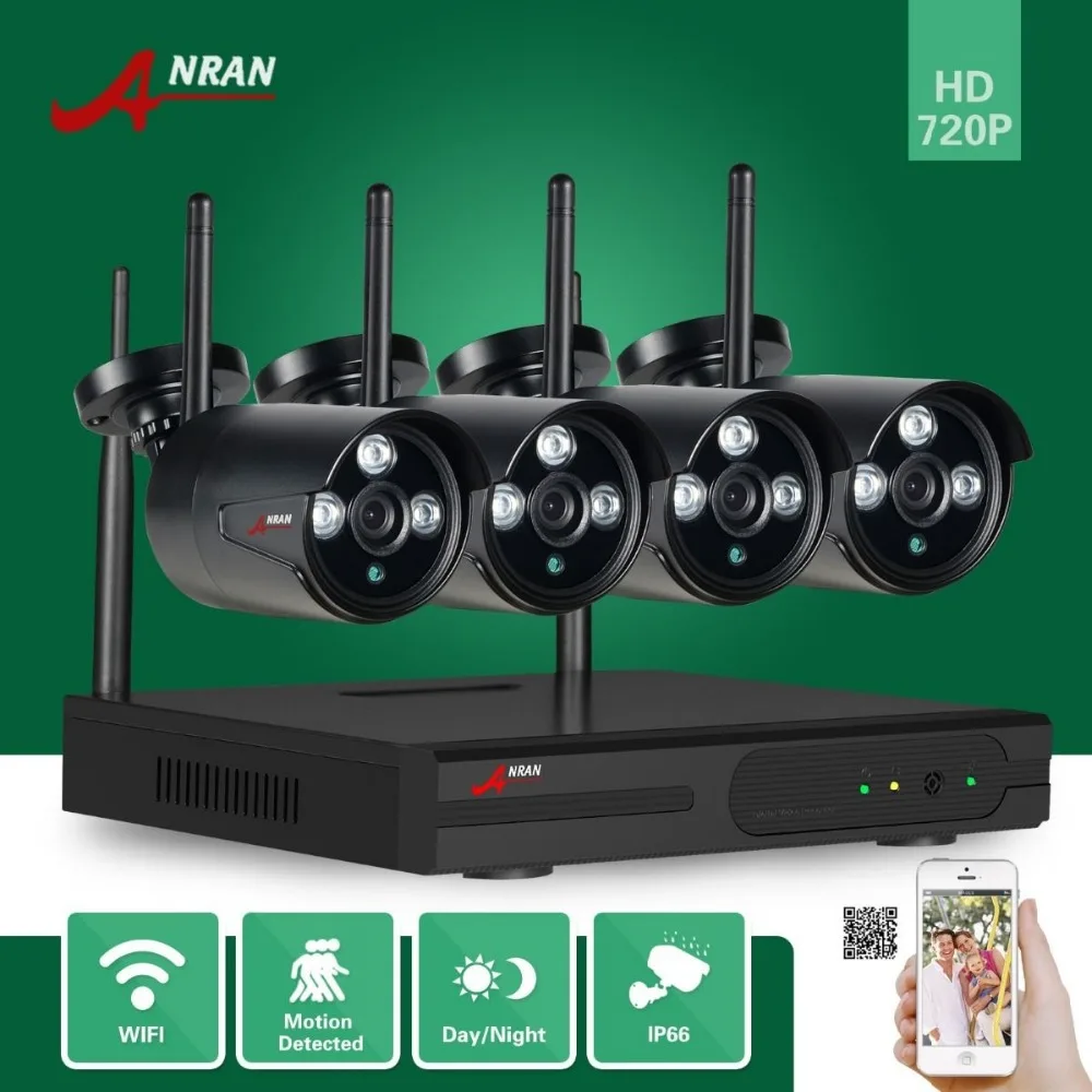 ANRAN P2P 4 /8CH Wireless NVR Plug Play Array IR Waterproof Outdoor 720P Wifi IP Camera Video Security CCTV System