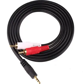 

100PCS 1.5M High quality Jack 3.5mm to 2 RCA audio cable adapter male to male cabo kabel for iPod Mp3 Mp4 Player Mobile Phone