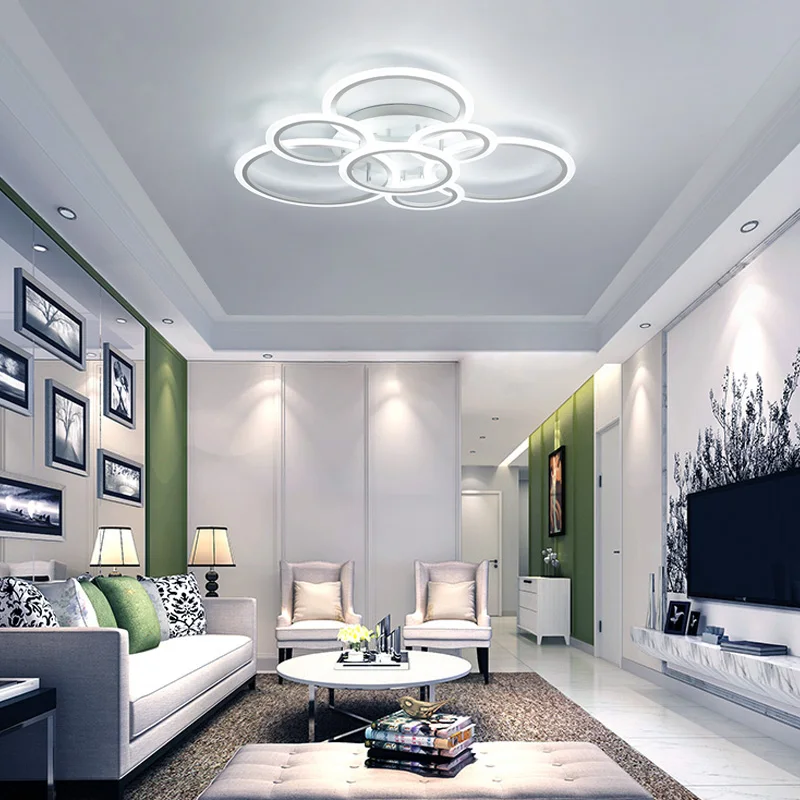 Moderno anillo de LED luces de techo para sala de estar dormitorio acrílico Plafonnier lámpara de techo LED iluminación techo de iluminación