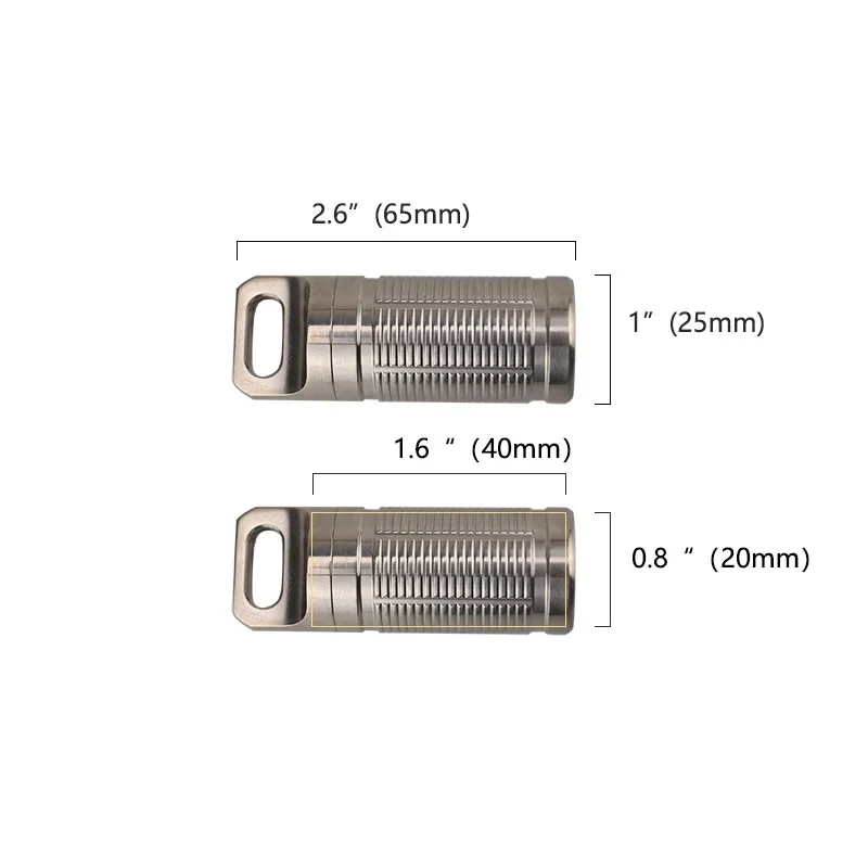 Soporte para pastillas de titanio resistente al agua de alta calidad/contenedor de emergencia para campamento al aire libre botella de medicina cápsula caja 2,6*1\