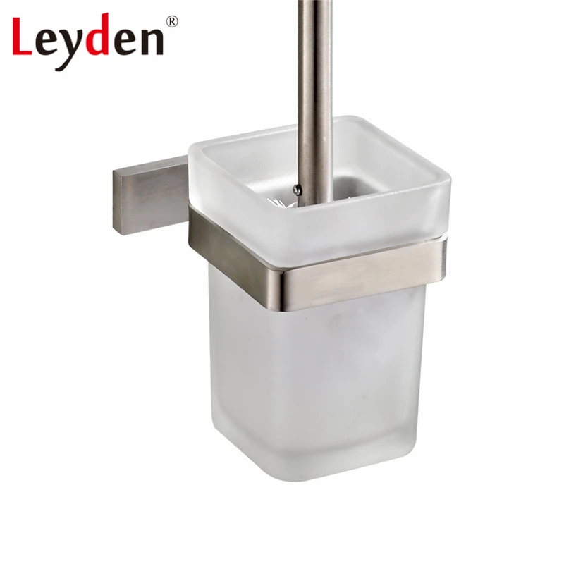 Leyden Cuadrado Escobillero Níquel Cepillado Montado En La Pared de