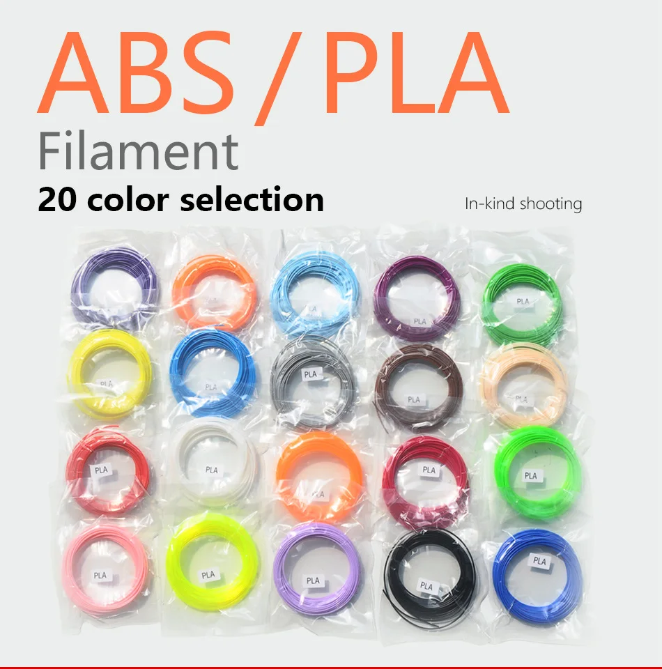 3d ручка ABS/PLA Филамент 1,75 мм 20 разных цветов DIY Выберите идеальную 3d печать Ручка пластик, детям как ABS/PLA пластик