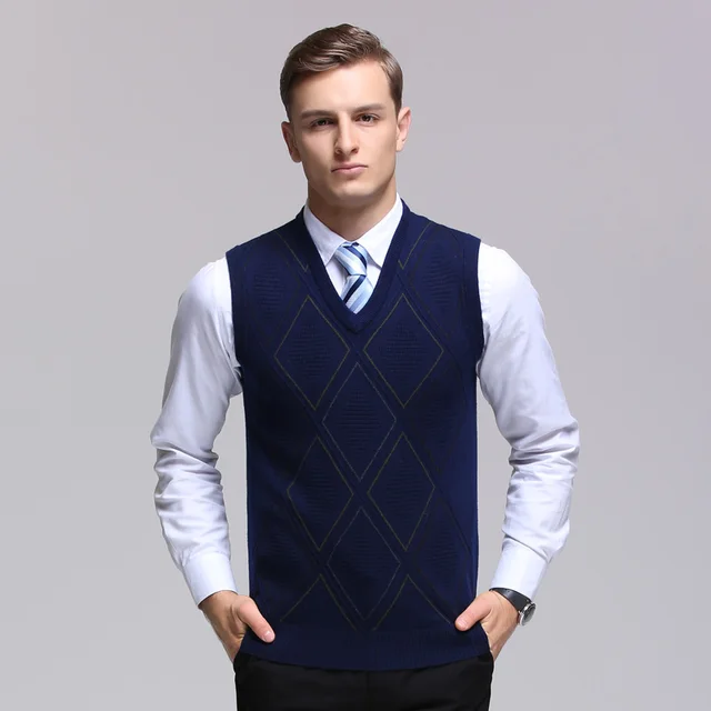 Free shipping high quality mens fashion argyle intarsia sweater vest v ...
