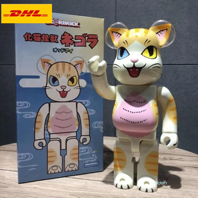 

11"Be@rbrick Original Fake BASIC ARTIST Gloomy Cat 100% 400% Bearbrick Vinyl Action Figure Collectible Model Toy box L351 28CM