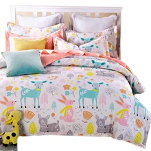 Bande dessinée housse de couette ensembles 3 pc ensemble de literie 3 pcs pour enfants chambre coloré cerf lits complet reine unique taille livraison gratuite