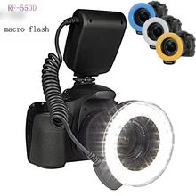 High Quality 48pcs Macro LED Ring Flash Bundle with 8 Adapter Ring for Canon Nikon Pentax Olympus Panasonic DSLR Camera RF-550D