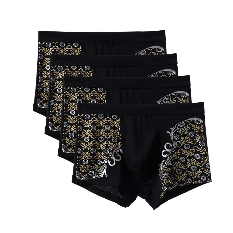 4Pcs/lot Male Underpants Men Underwear Boxers Fashion print High Quality Modal large size Boxers Men Boxer Homme Boxershorts