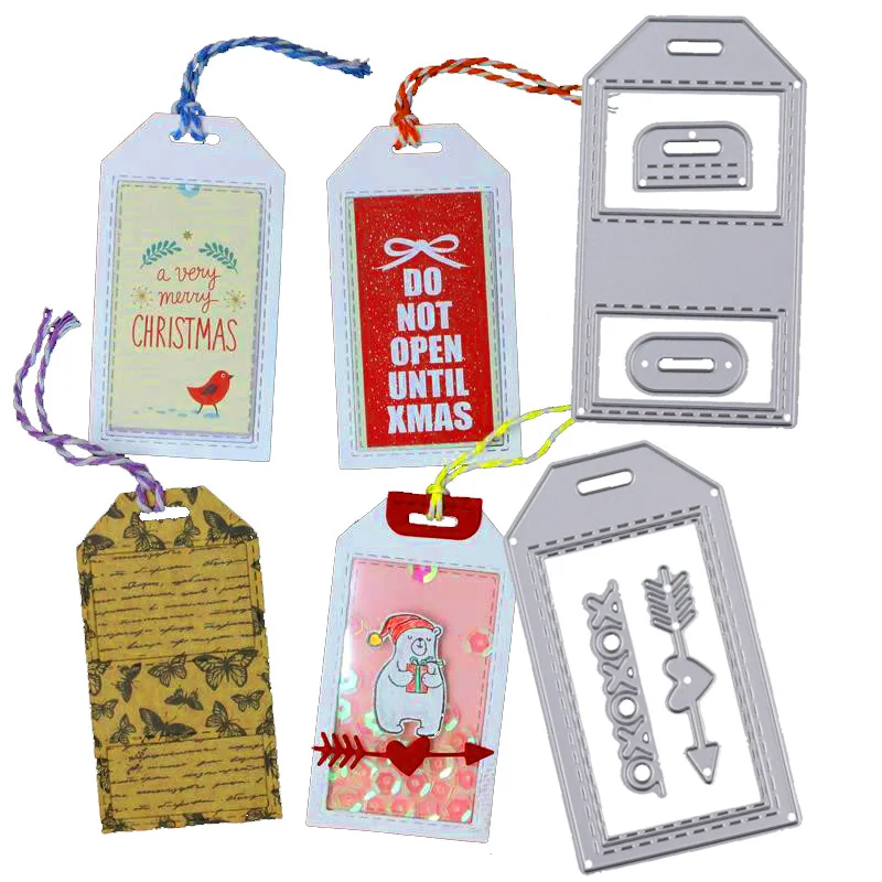 

Label Die Tag Metal Cutting Dies indexes Heart Cutting dies Stencil for bookmark DIY Paper card making scrapbooking Decoration
