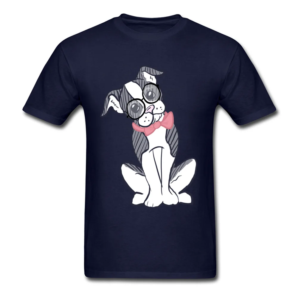 Boston Terrier with Glasses  Bowtie_navy