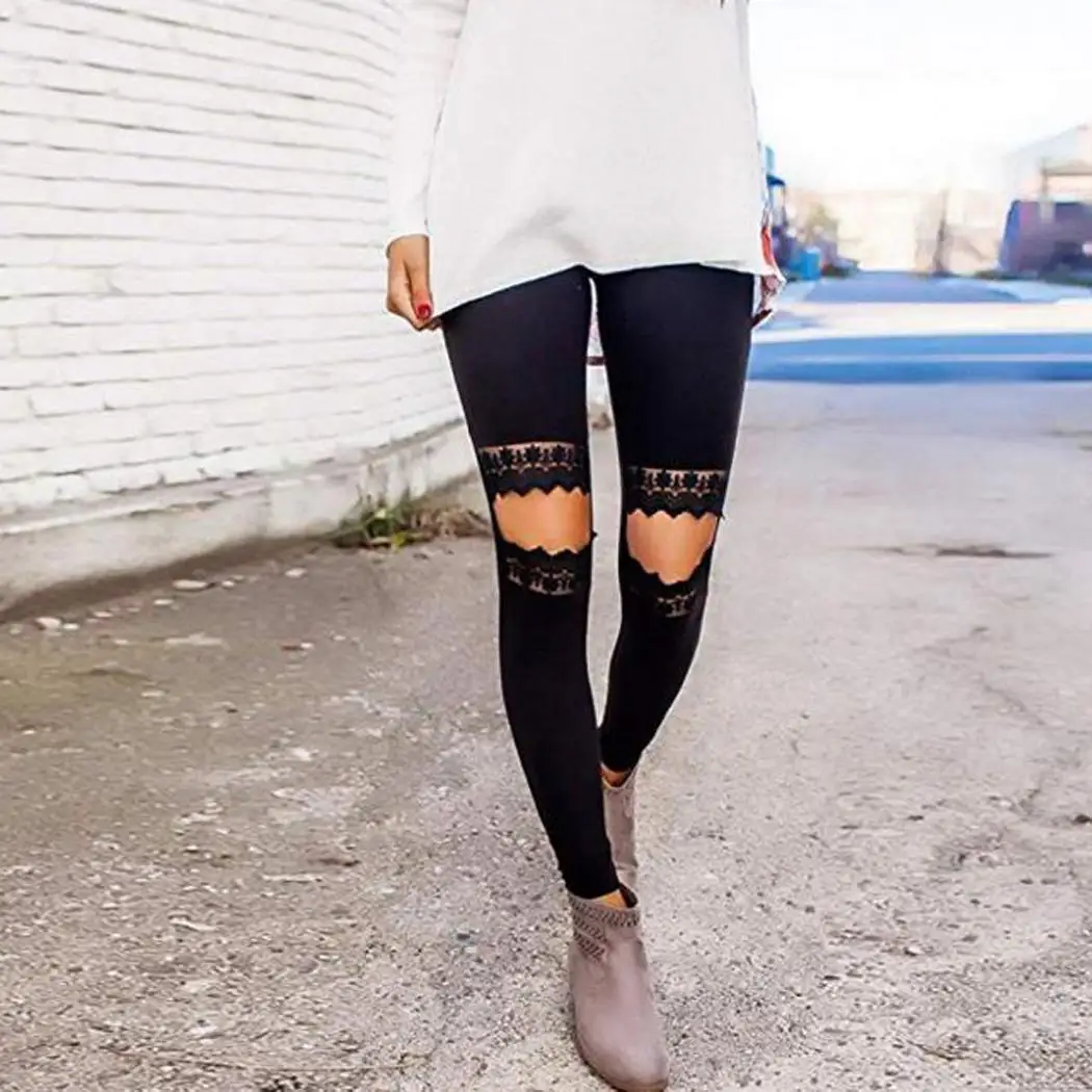 

Women Casual Lace Patchwork Sporting Fitness Skinny Trousers Yoga Leggings