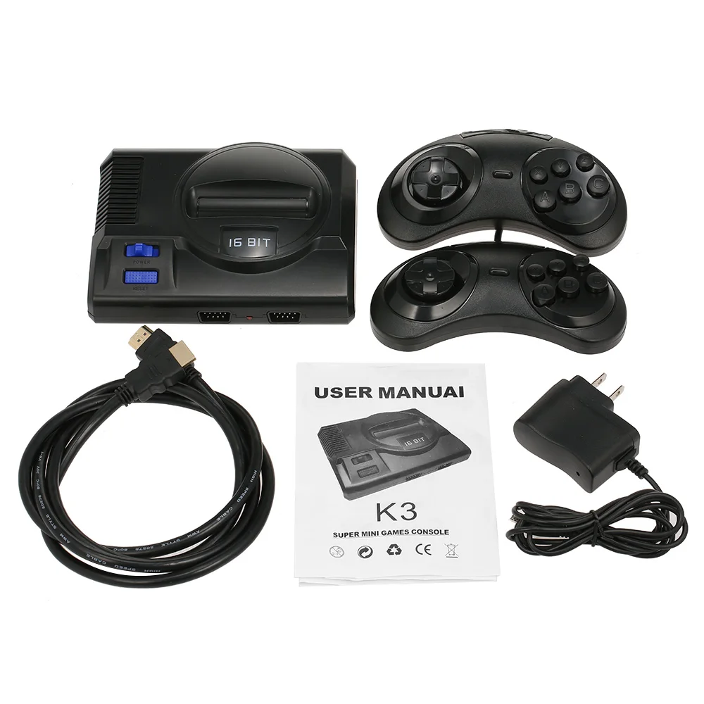

Mini Classical HD Family Game Console TV Gaming Machine 16 Bits Dual Gamepads Home Use with 168 Classic Games AV Video output