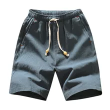 Мужские штаны Новые Летние повседневные Модные мужские модные повседневные однотонные штаны с карманами на шнурке из хлопка и льна 5#7