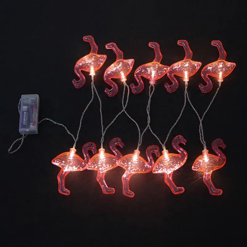 Battery Powered 10 LED Flamingo Lights String Party Celebration Wedding