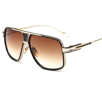 

2019 New metal trend big box sunglasses Retro fashion pilot frog mirror hot sale box men and women personality sunglasses.