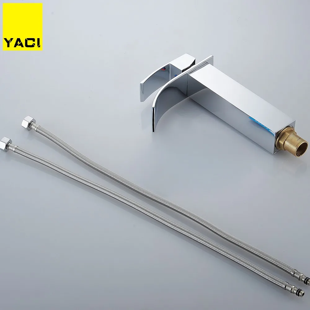 YACI 104 تعلية نوع سطح جبل الشلال الحمام صنبور الغرور أحواض من الزجاج صنبور حوض خلاط الباردة والساخنة مياه الحنفية